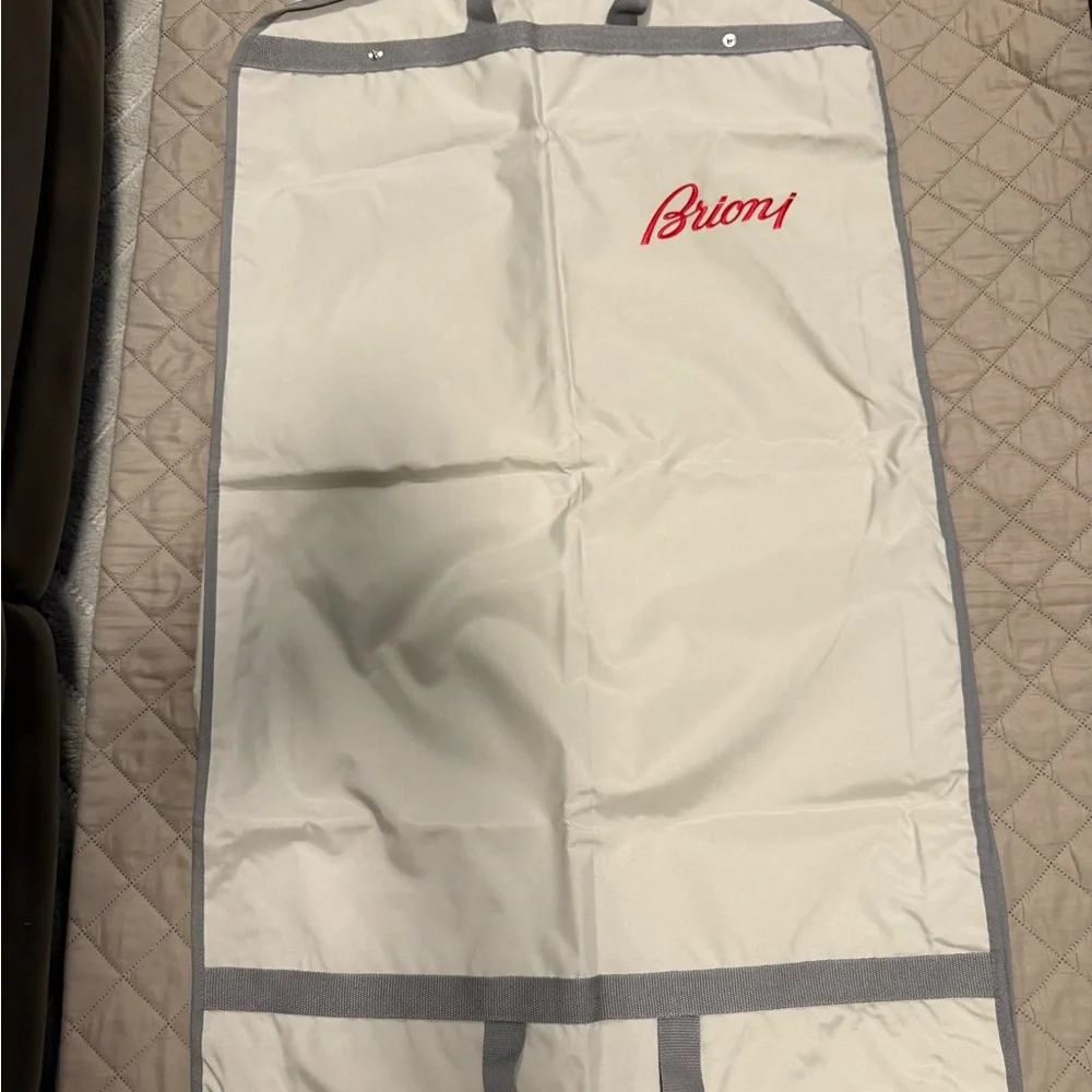 Brioni Cream and Gray Garment Bag A